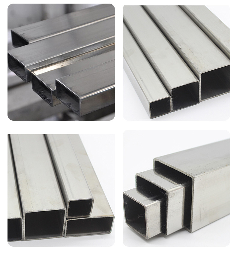 Factory Wholesale 201 Stainless Steel Rectangular Pipe Industrial Thick Wall Bright 304 Stainless Steel Rectangular Pipe Flat Through Steel Pipe