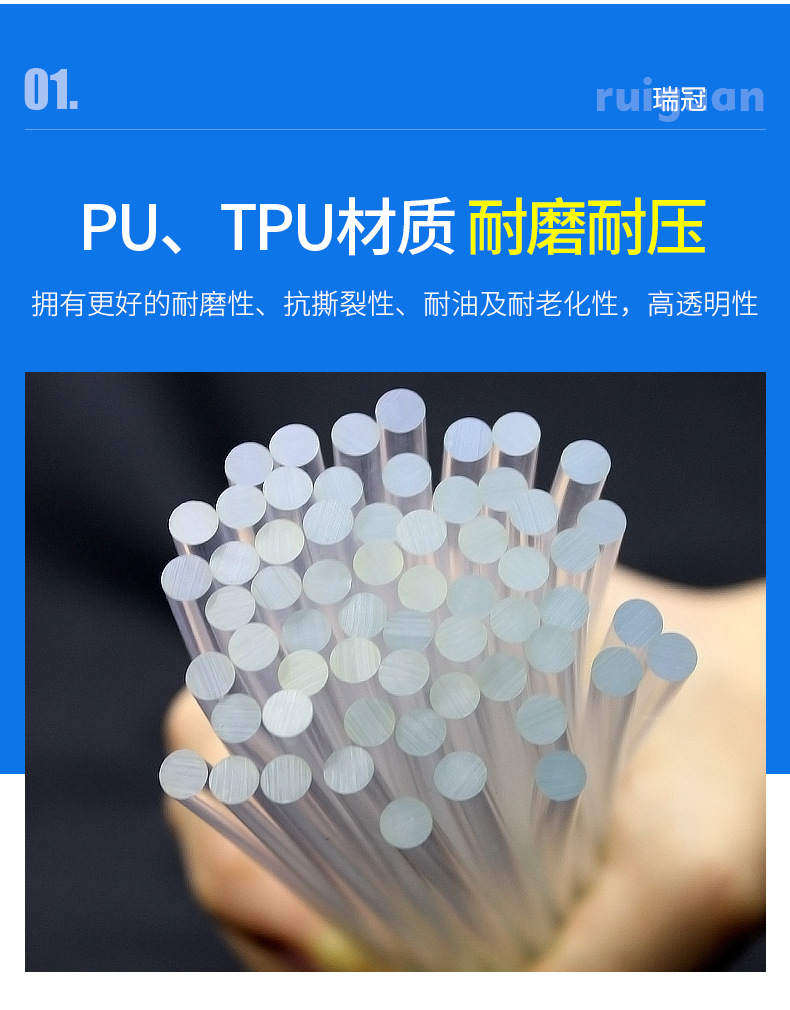 Transparent TPU Jumping Cord Solid PU Luminous Light Guide 4MM Ultra Bright Flexible Cord Ruiguan