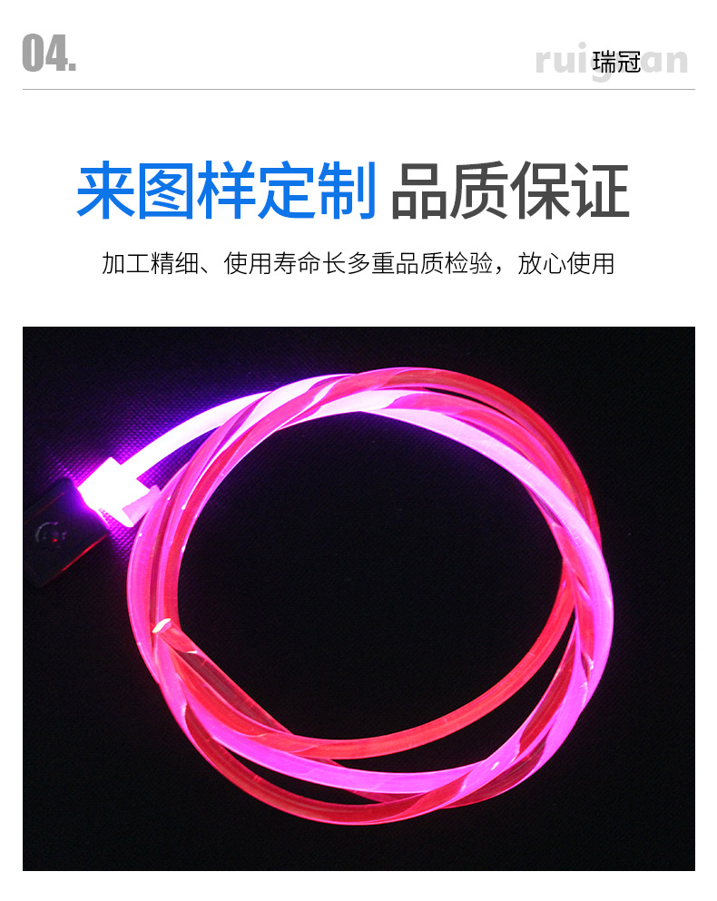 Transparent TPU Jumping Cord Solid PU Luminous Light Guide 4MM Ultra Bright Flexible Cord Ruiguan