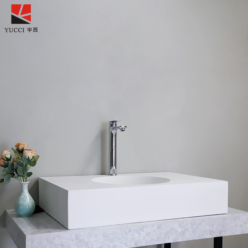 Light luxury tabletop basin, hotel washbasin, artificial stone integrated design and production of various shapes