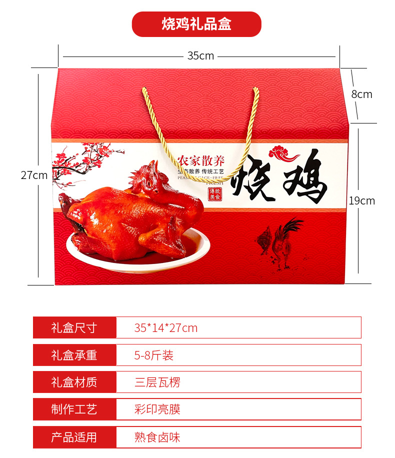 Cooked food gift box, donkey meat, beef packaging box, roast duck gift box, pig hoof packaging box, customizable