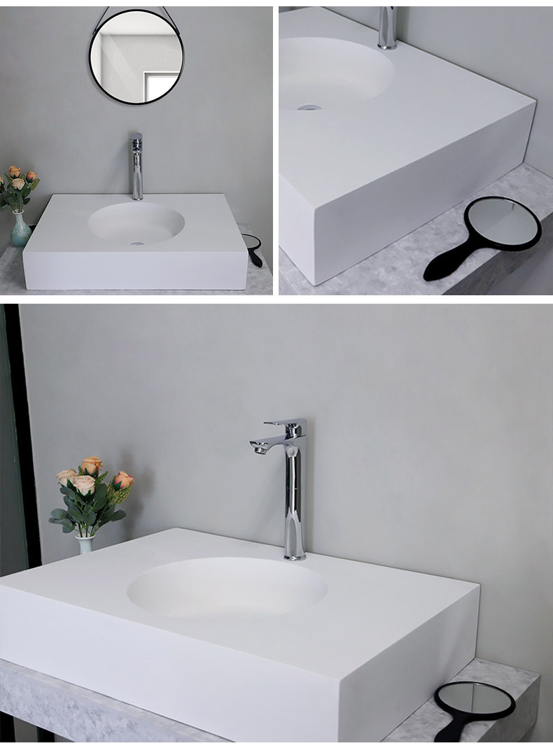 Light luxury tabletop basin, hotel washbasin, artificial stone integrated design and production of various shapes